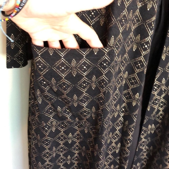 LuLaRoe Sarah Elegant Small Holiday Maxi Cardigan Pockets Long Line Sweater - Picture 5 of 11